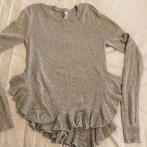 Ripzone long sleeve sweater with ruffle hem